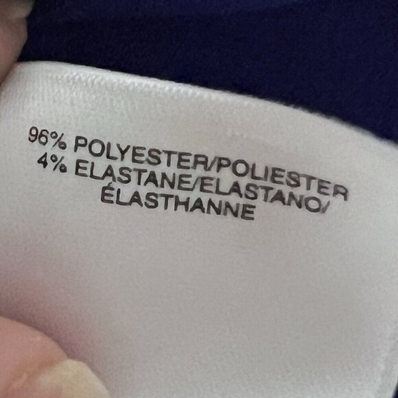 Kasper Cowl Neck Blouse Top Short Sleeve Royal Blue Stretch MEDIUM NEW - Picture 7 of 10